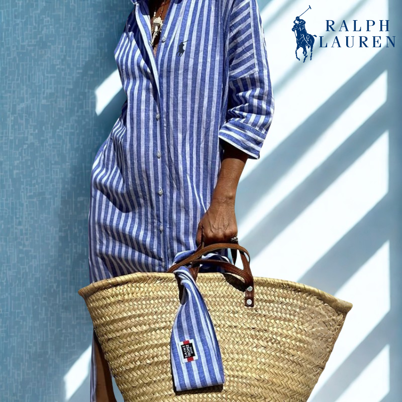 Ꮢ. Ꮮаᴜгеn Striped Tie-Waist Shirt Dress