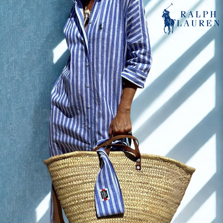 Ꮢ. Ꮮаᴜгеn Striped Tie-Waist Shirt Dress