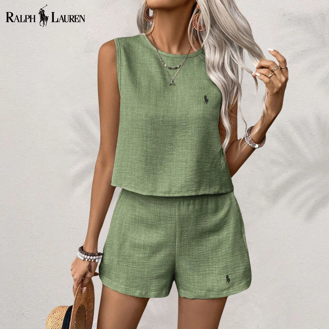 Linen Serenity Complete Two-Piece Set by Ꮢ. Ꮮаᴜгеn + Free Ꮢ. Ꮮаᴜгеn Sun Hat