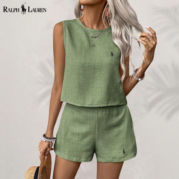 Linen Serenity Complete Two-Piece Set by Ꮢ. Ꮮаᴜгеn + Free Ꮢ. Ꮮаᴜгеn Sun Hat
