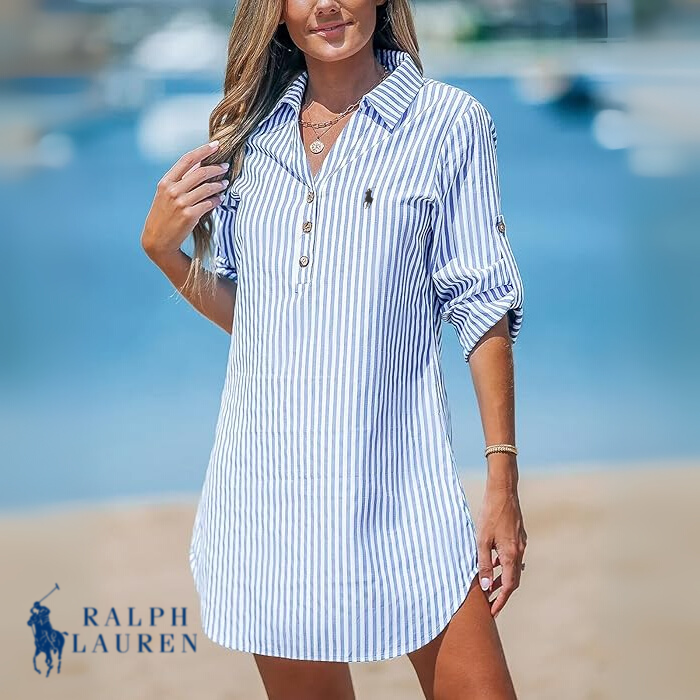 Ꮢ. Ꮮаᴜгеn Classic Striped Shirt Dress
